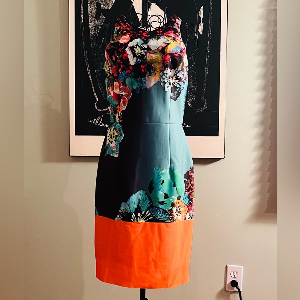Milly sleeveless lush tropical print dress